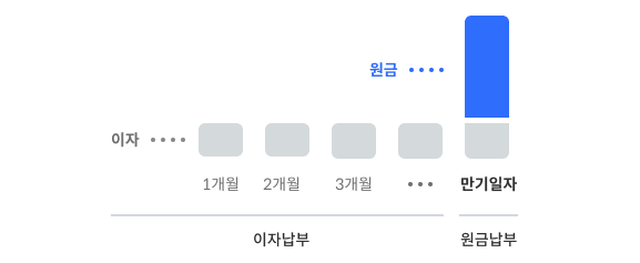 매월 이자만 납부 후 만기일자에 원금 일시상환